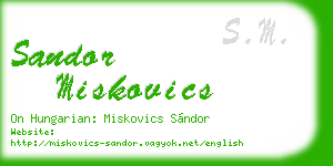 sandor miskovics business card