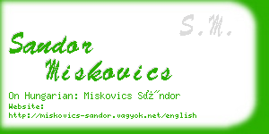 sandor miskovics business card